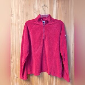 L.L. Bean Vibrant Red Women's Half-Zip Fleece, Size aXL